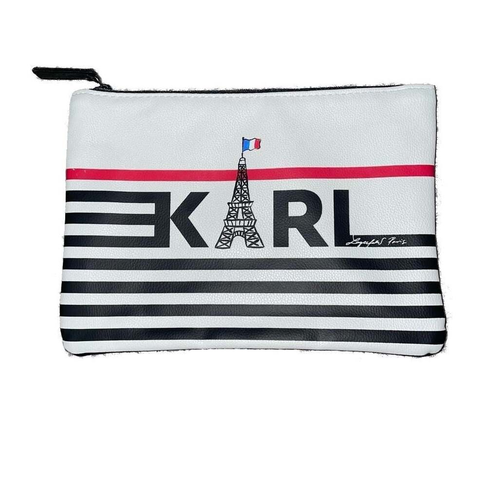 Karl Lagerfeld Paris Eiffel Tower Stripe Pouch Clutch